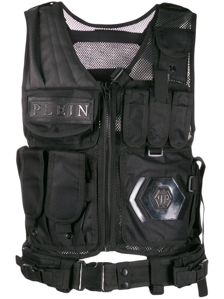 Philipp Plein Sleeveless Army Vest - Black