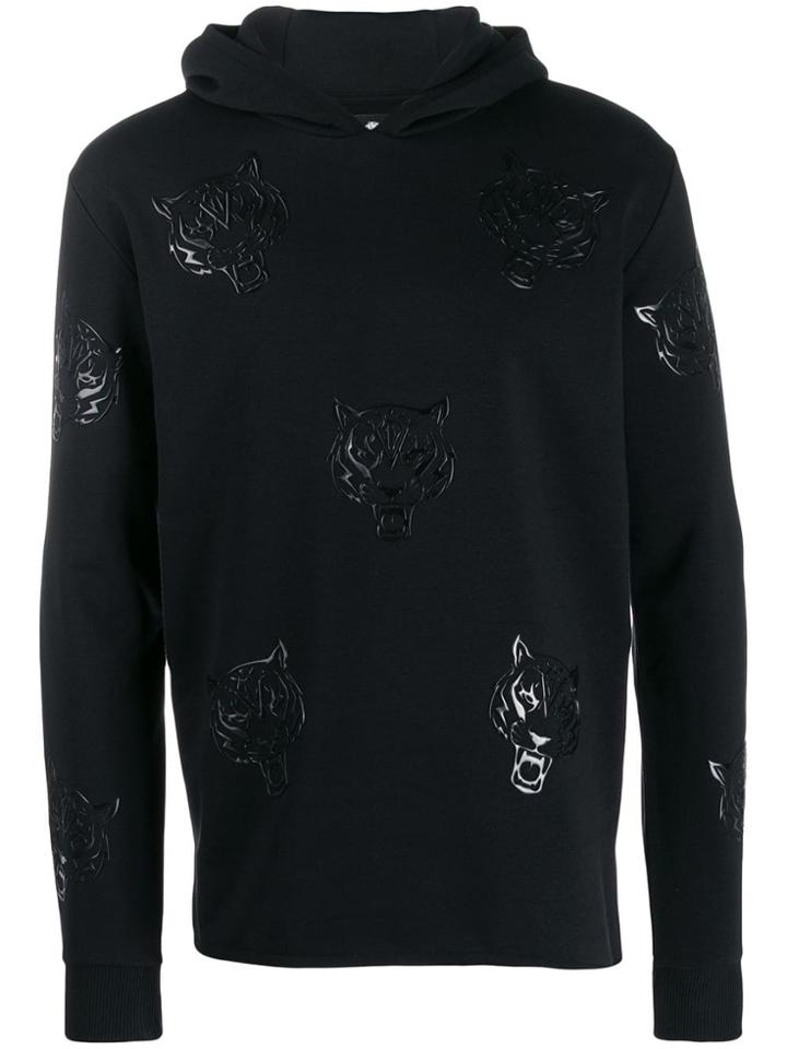 Plein Sport Tiger Motif Print Hoodie - Black