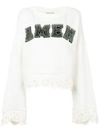 Amen Cropped Logo Jumper - Neutrals