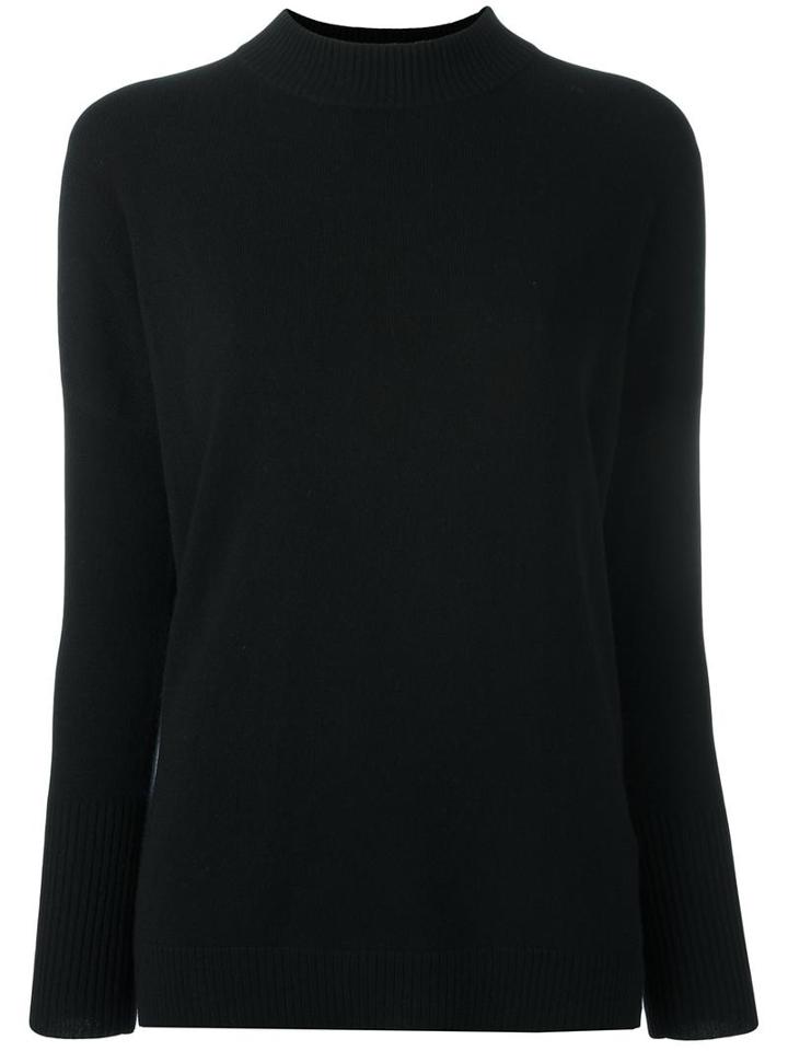 Allude Mock Neck Jumper, Women's, Size: Small, Black, Cashmere
