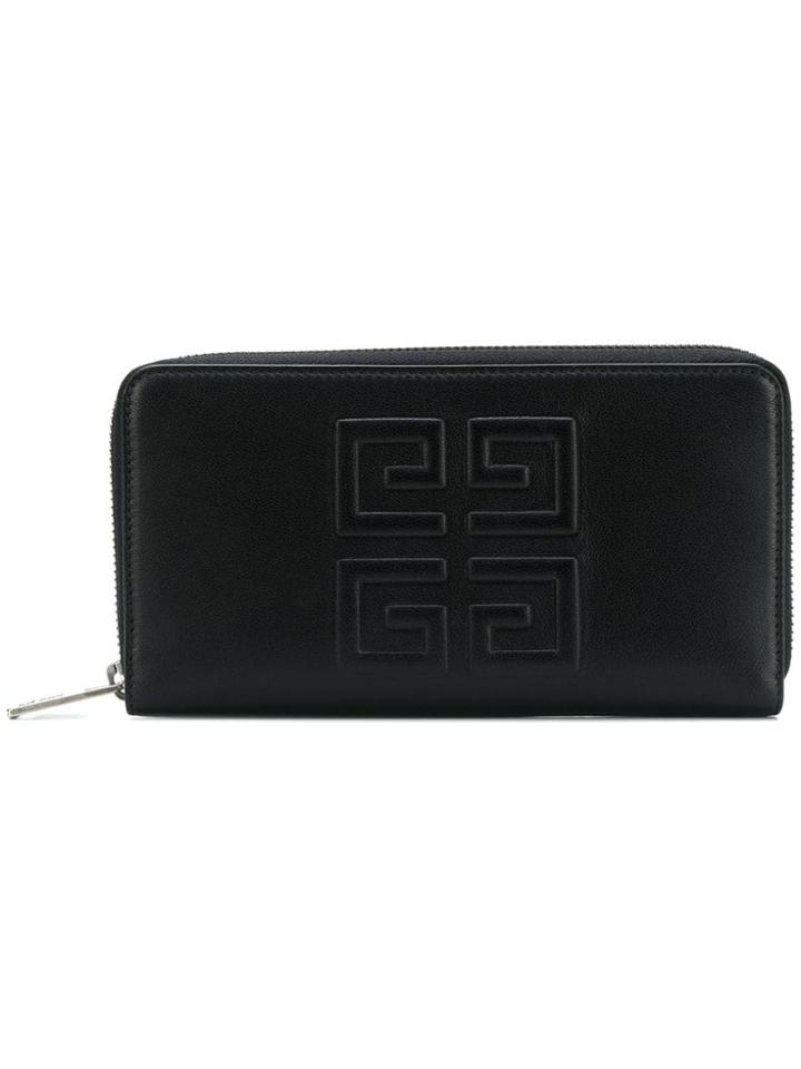 Givenchy Elongated Embossed Logo Wallet - Black