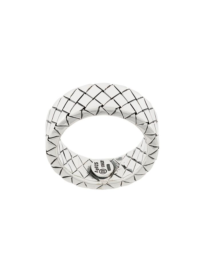 Bottega Veneta Engraved Ring - Metallic