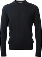 Drumohr Round Neck Knit Sweater, Men's, Size: 52, Blue, Merino