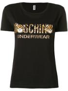 Moschino Leopard Logo T-shirt - Black