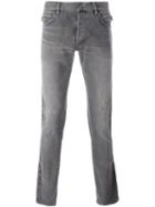 Balmain Side Ribbed Detail Jeans, Size: 32, Grey, Cotton/polyurethane