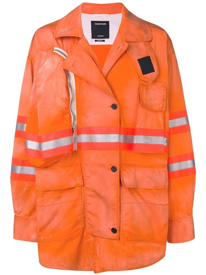 Calvin Klein 205w39nyc Reflective Button Coat - Yellow & Orange