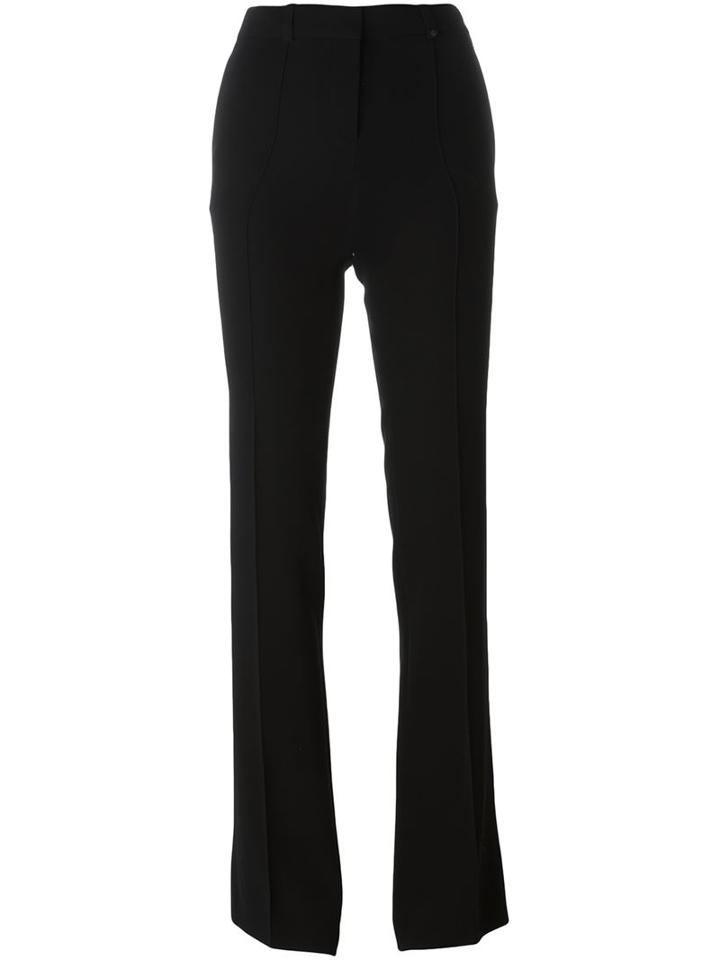 Versace Flared Trousers, Women's, Size: 44, Black, Silk/rayon/spandex/elastane