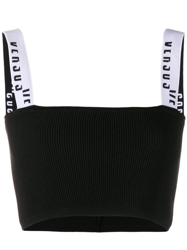 Versus Logo Detail Cropped Top - Black