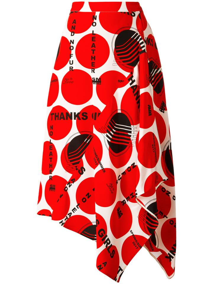 Stella Mccartney Circle Print Skirt, Women's, Size: 42, White, Silk