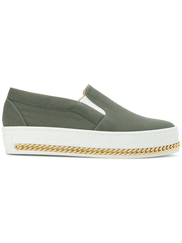 Mr & Mrs Italy Slip-on Curb Chain Sneakers - Green