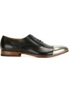 Raparo Metallic Cap-toe Oxford Shoes, Men's, Size: 6, Black, Leather