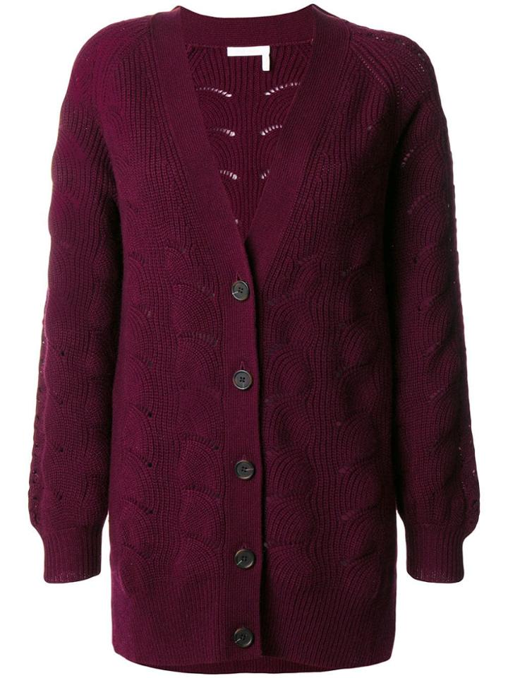See By Chloé V-neck Cardigan - Purple