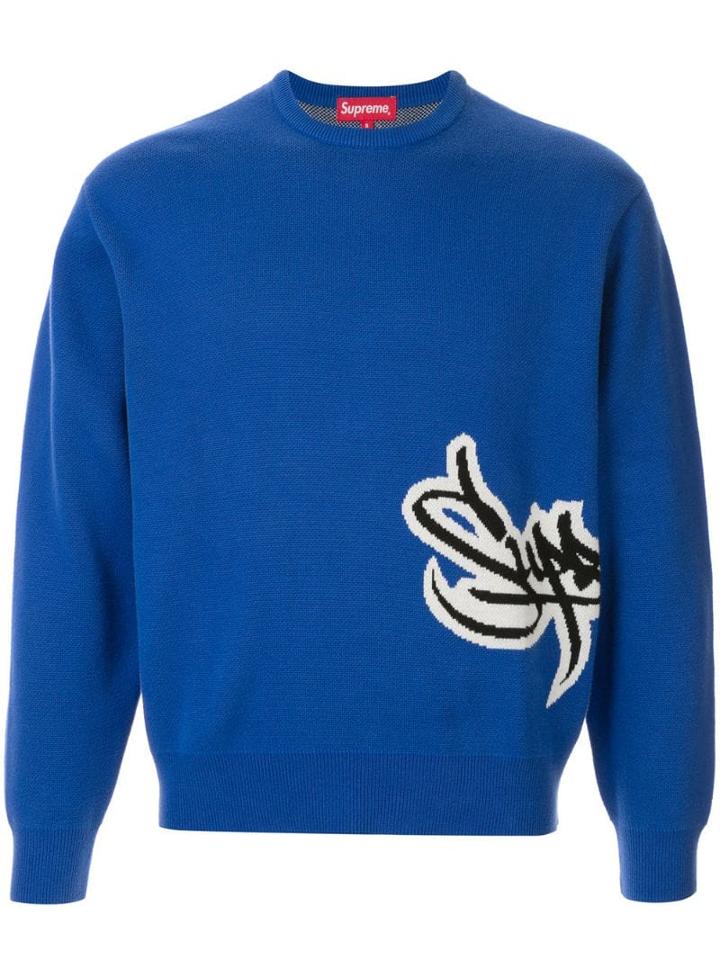 Supreme Tag Logo Jumper - Blue