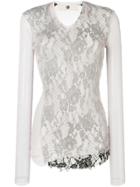 Marc Le Bihan Floral Lace Layered Sheer Top - Grey
