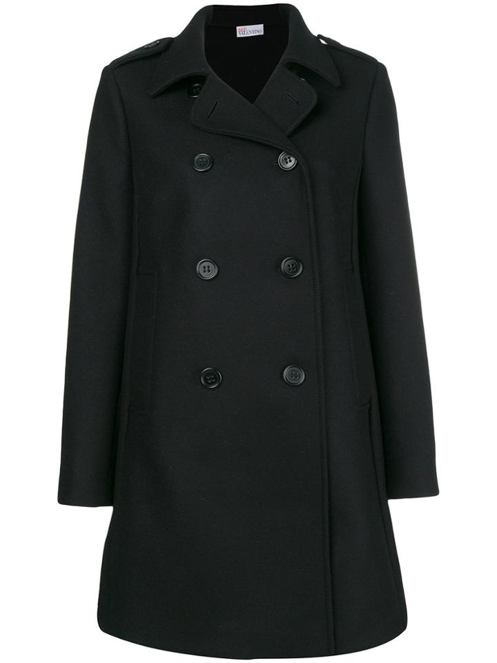 Red Valentino Classic Double-breasted Coat - Black