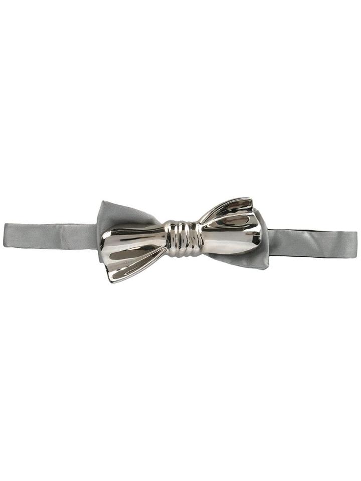 Cor Sine Labe Doli Metal Bow Tie - Grey