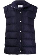 Msgm Padded Hooded Vest - Blue