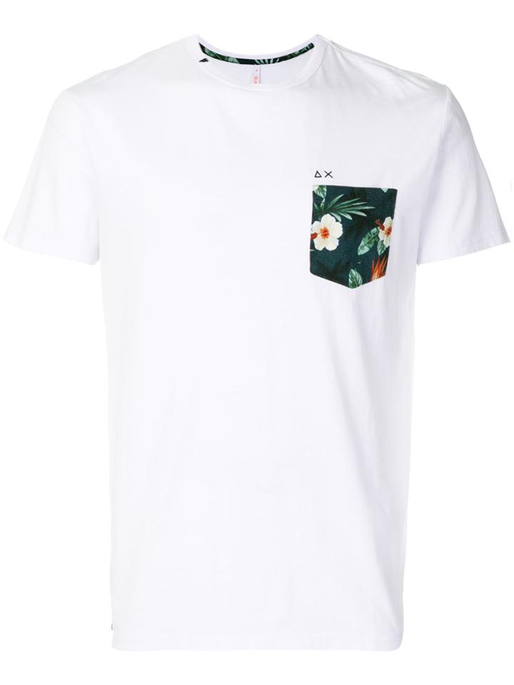 Sun 68 Contrast Pocket T-shirt - White