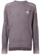 Halfman Crew Neck Jumper, Men's, Size: Medium, Brown, Acrylic/nylon/wool/mohair