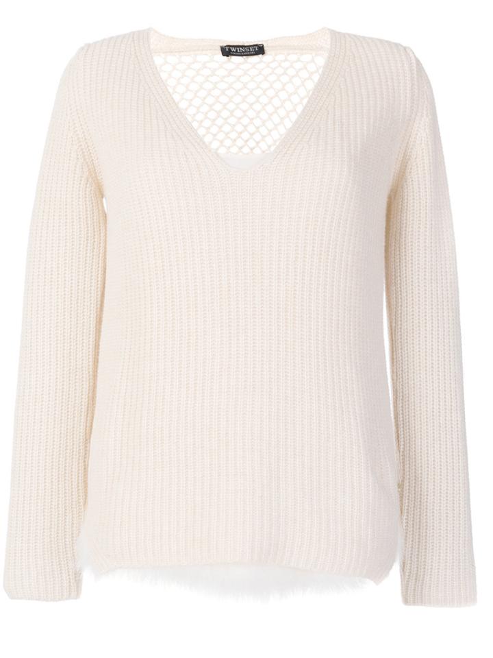 Twin-set V-neck Jumper - Nude & Neutrals