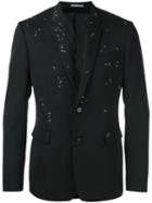 Dior Homme Embellished Blazer, Men's, Size: 46, Black, Wool/cupro/metal/polyurethane