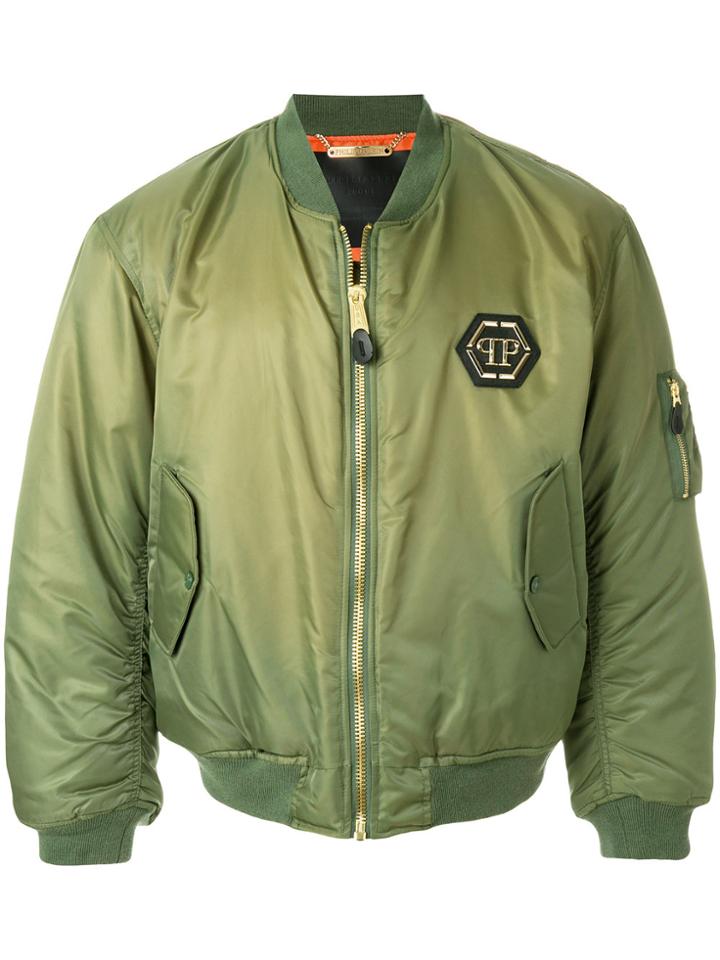 Philipp Plein Padded Bomber Jacket - Green