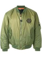 Philipp Plein Padded Bomber Jacket - Green
