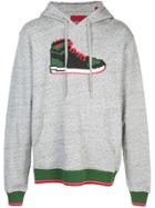 Mostly Heard Rarely Seen 8-bit Red Sneak Hoodie - Grey