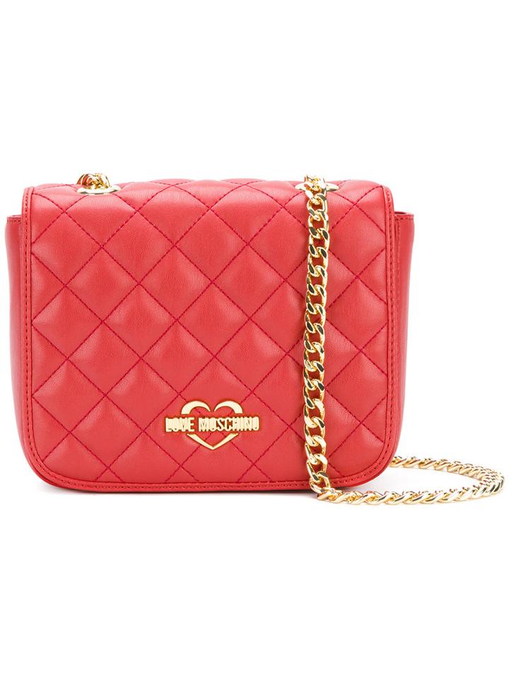 Love Moschino - Chain Quilted Shoulder Bag - Women - Polyurethane - One Size, Red, Polyurethane