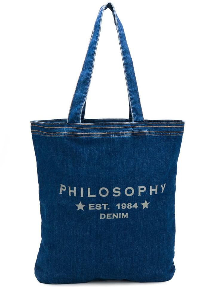 Philosophy Di Lorenzo Serafini Denim Shopper Tote - Blue