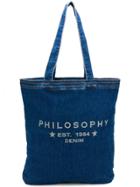 Philosophy Di Lorenzo Serafini Denim Shopper Tote - Blue