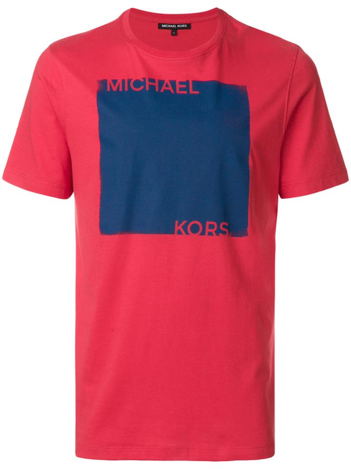 Michael Michael Kors Colour-block Logo Print T-shirt - Red