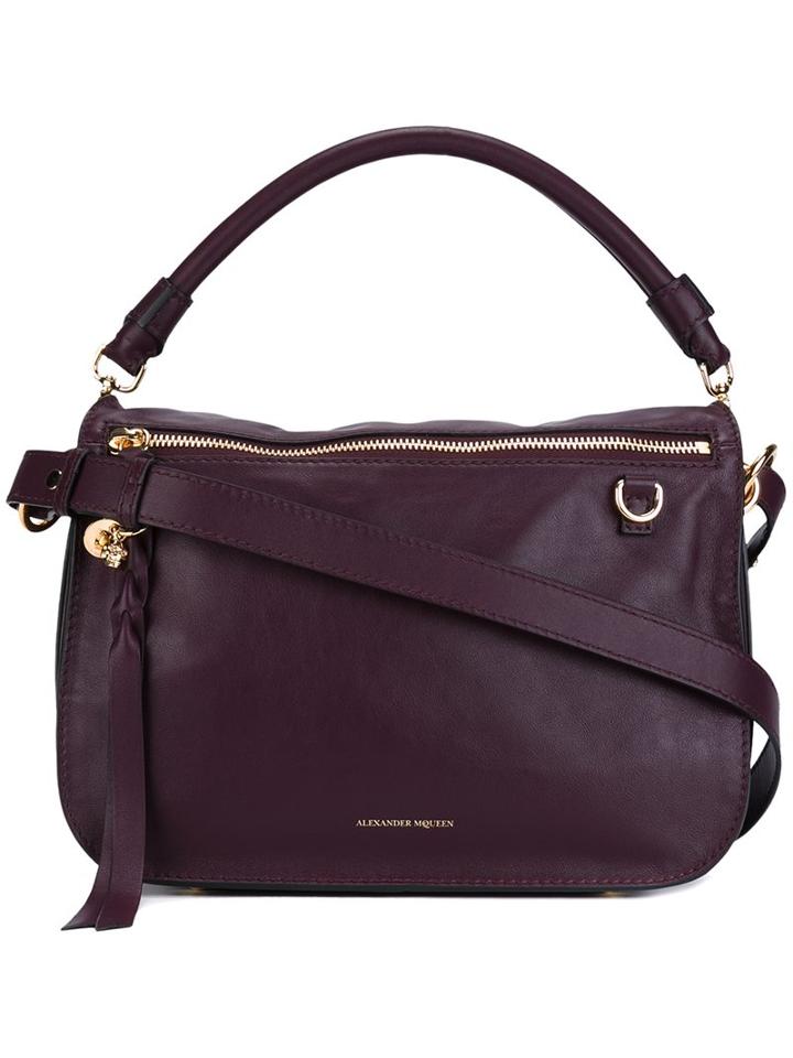 Alexander Mcqueen Skull Shoulder Bag, Women's, Red, Leather