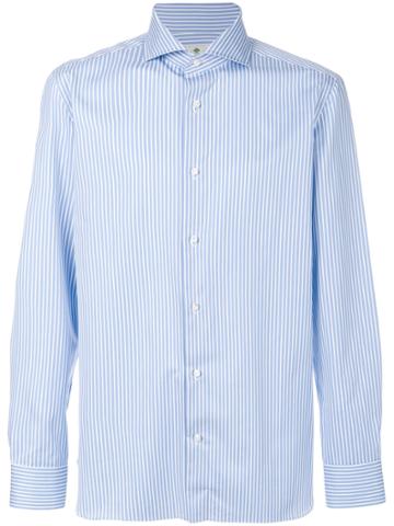 Luigi Borrelli Striped Long Sleeved Shirt - Blue