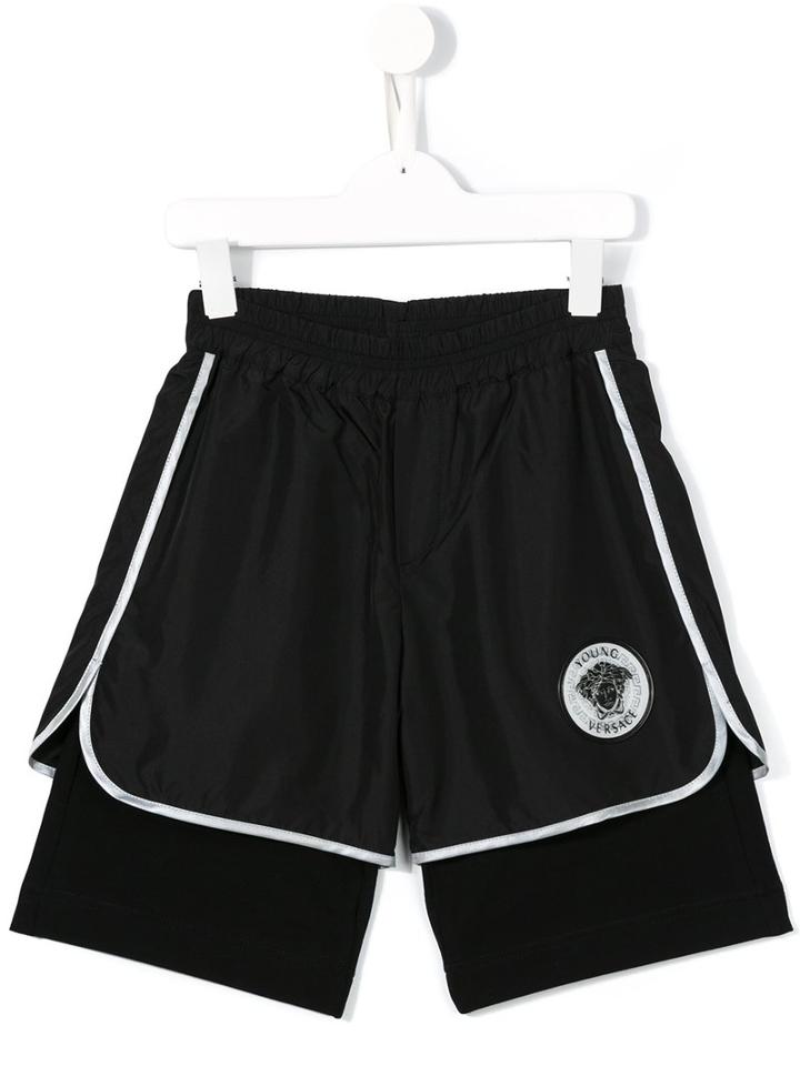 Young Versace - Medusa Track Shorts - Kids - Cotton/polyester/spandex/elastane - 4 Yrs, Black