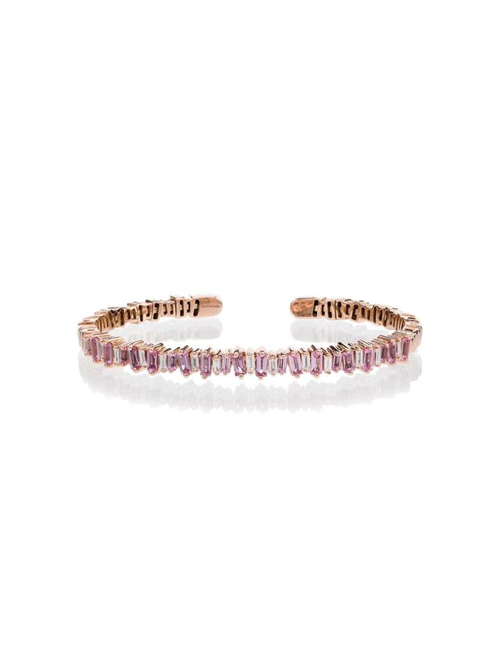 Suzanne Kalan 18kt Rose Gold Firework Diamond Bracelet - Pink