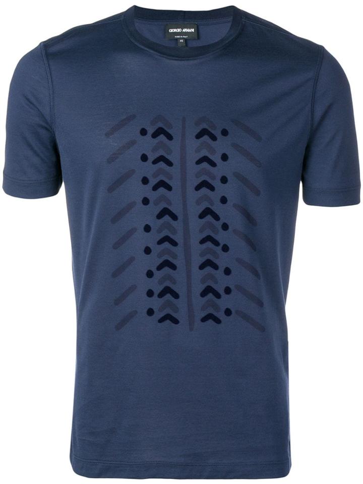 Giorgio Armani Arrows Print T-shirt - Blue
