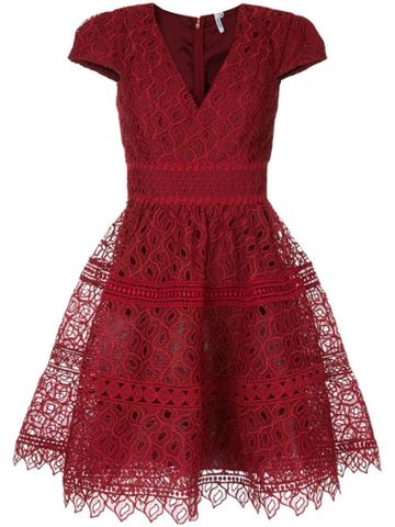 Copurs Lace Short Dress - Red