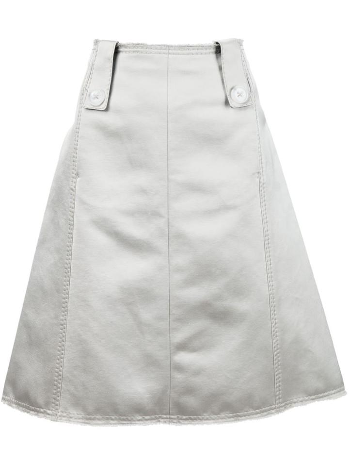 Dorothee Schumacher Stitching Detail A-line Skirt, Women's, Size: 1, Nude/neutrals, Cotton/viscose
