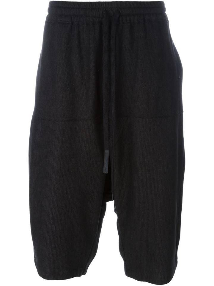 Lost & Found Ria Dunn Drawstring Over Drop-crotch Shorts, Men's, Size: S, Black, Cotton/linen/flax/spandex/elastane