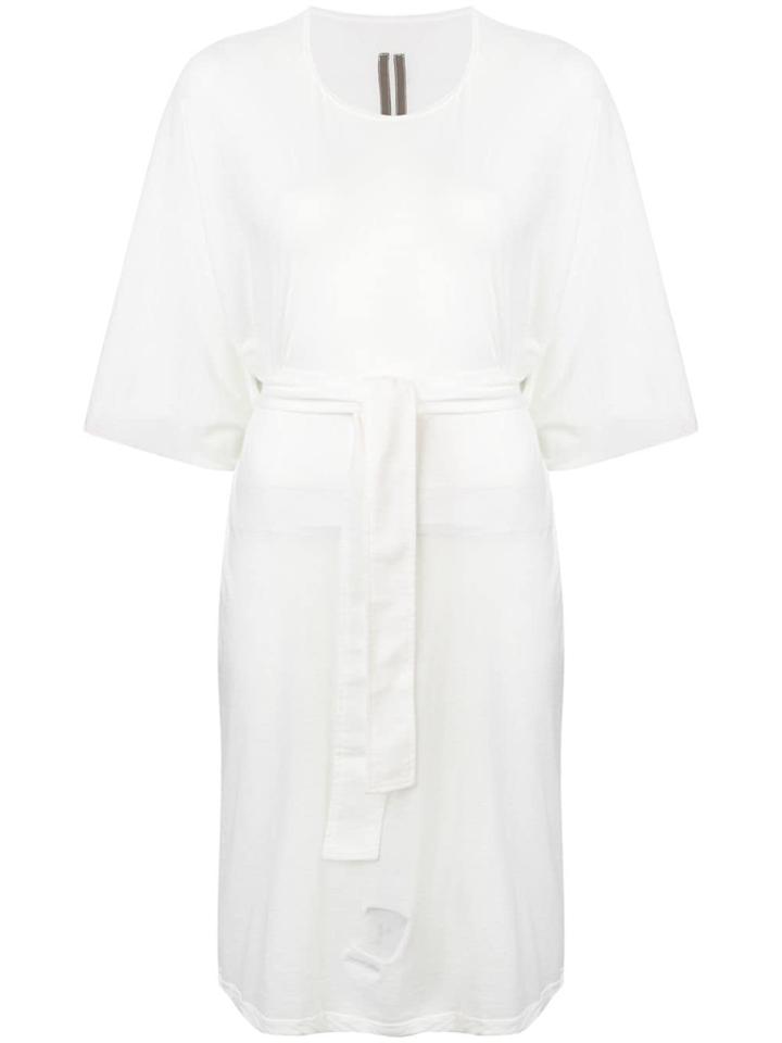 Rick Owens Drkshdw Belted T-shirt Dress - White