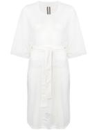 Rick Owens Drkshdw Belted T-shirt Dress - White