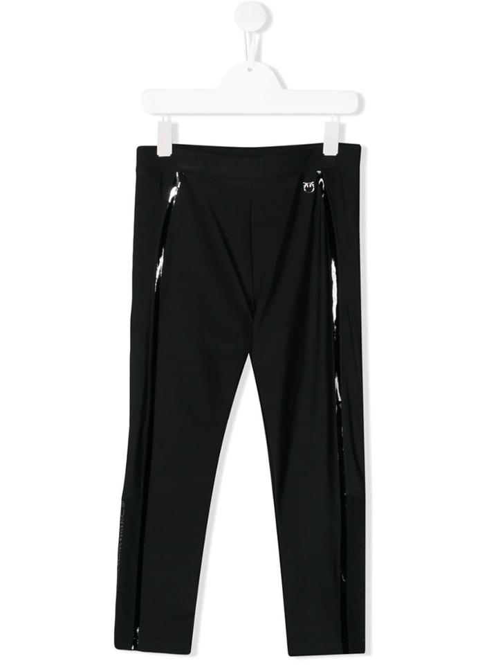 Pinko Kids Striped Leggings - Black