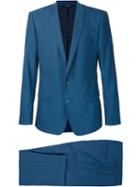 Dolce & Gabbana Slim Fit Suit, Men's, Size: 54, Blue, Spandex/elastane/virgin Wool