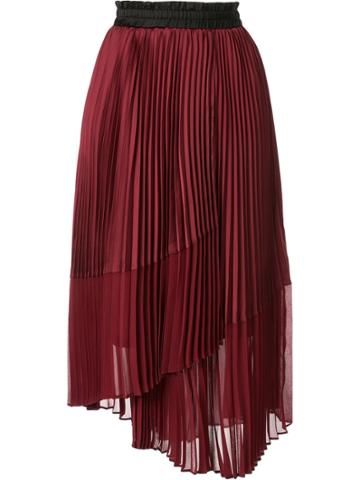 Frei Ea Pleated Asymmetric Skirt - Red