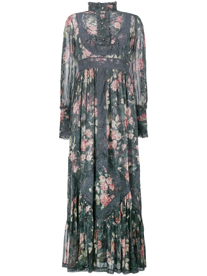 Zimmermann Floral Print Maxi Dress - Grey