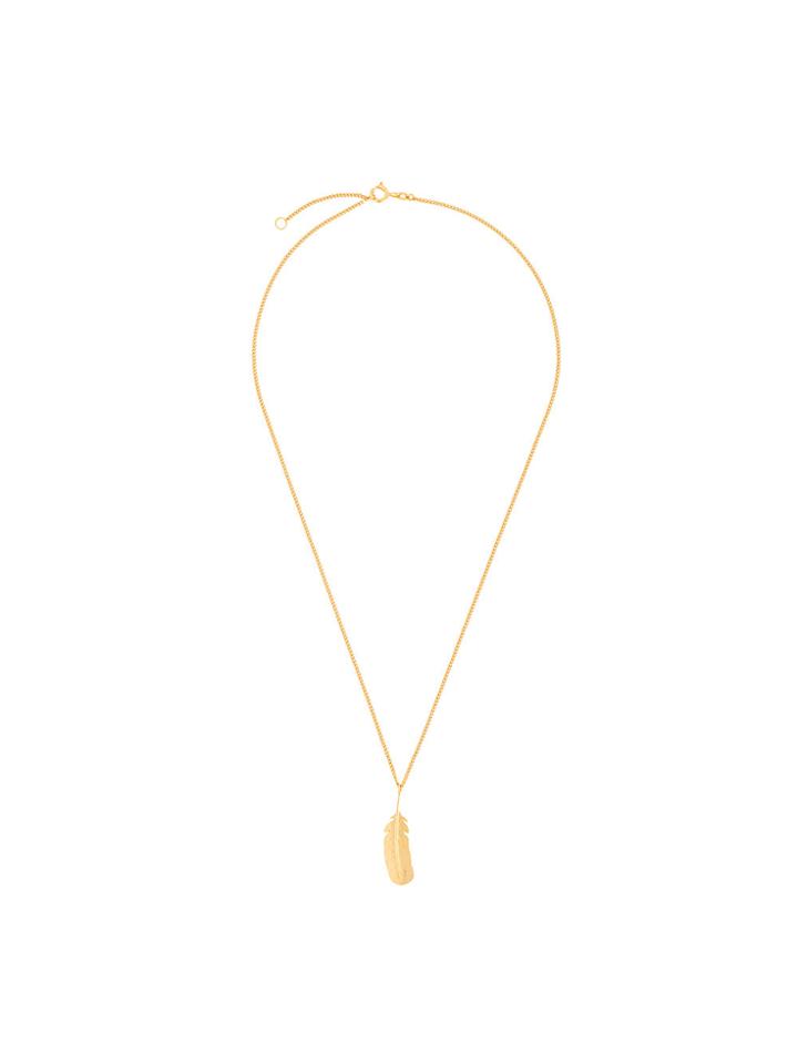 Wouters & Hendrix My Favourite Feather Pendant Necklace - Metallic