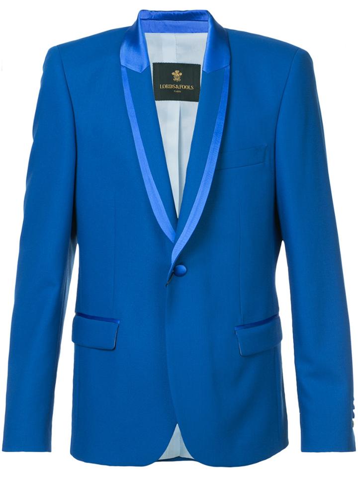 Lords And Fools One Button Tuxedo Blazer - Blue