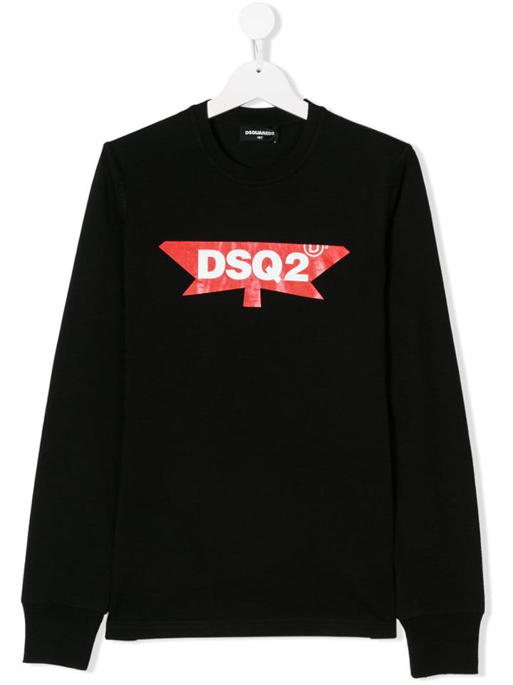 Dsquared2 Kids Teen Logo Printed Sweatshirt - Black