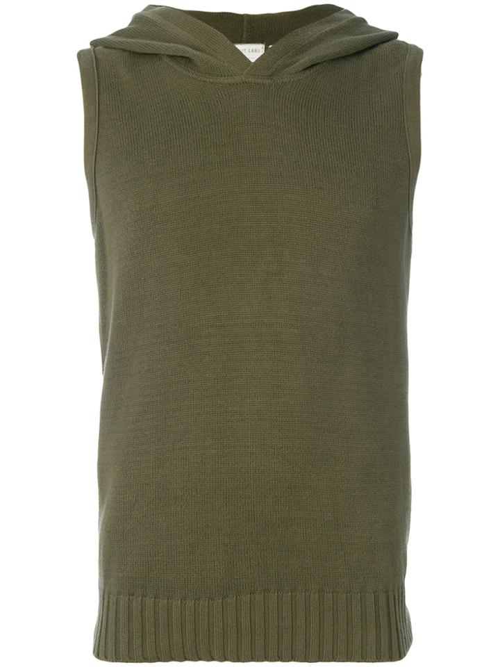 Helmut Lang Vintage Hooded Knitted Vest - Green